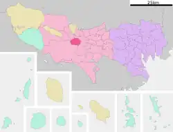 Location of Akishima in Tokyo Metropolis
