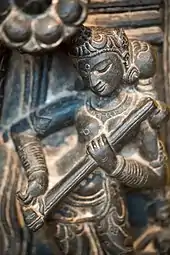 Saraswati playing an alapini vina, Bangladesh, Pala period 10th-12th century C.E.