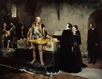 "Duke Charles IX of Sweden insulting the corpse of his enemy, Klaus Fleming" (1878)