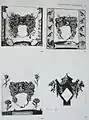 Engravings from Album Amicorum with an early example of heraldic pavilions