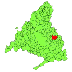 Location of Alcalá de Henares in Community of Madrid