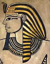 Amenhotep II in a Nemes headcloth.