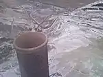 Open end of tube