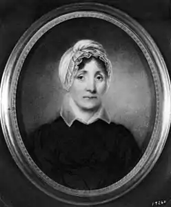 Mrs. Jonathan Hall (Bathsheba Mumford), the Artist's Mother, 1838. Miniature on ivory, 3 1/2 x 3 in. Private collection, Hillsborough, California
