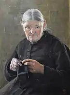 Old Woman Stiching, 1900