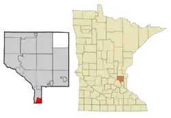 Location of the city of Columbia Heightswithin Anoka County, Minnesota