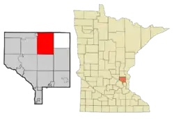 Location of the city of East Bethelwithin Anoka County, Minnesota
