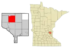 Location of the city of Oak Grovewithin Anoka County, Minnesota