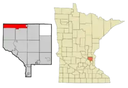 Location of the city of St. Franciswithin Anoka County, Minnesota