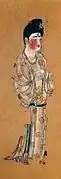 Female servant in Tang dynasty dressed in a yuanlingpao; mid 8th century AD.