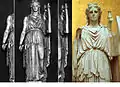 Mayer's restoration of the Barbarinian Apollo (left), "purified" in 1967 (right)