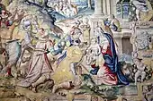 Adoration of the Magi, detail from a 1583 tapestry designed by Allori