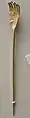 Gold pin with terminus in the shape of a small hand