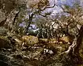 The olive harvest in Bordighera , Pompeo Mariani, 1917.