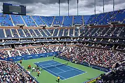 Image 1Arthur Ashe stadium in 2010, before the retractable roof was added. (from US Open (tennis))