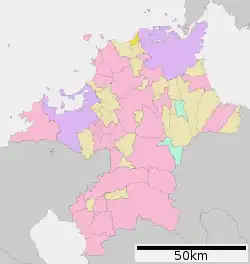 Location of Ashiya in Fukuoka Prefecture