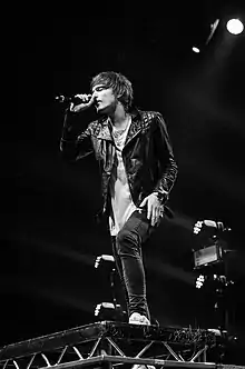 Shaforostov performing as a part of Asking Alexandria at Rock Am Ring festival 2015.