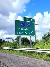 PR-22 at its exit to PR-2 and PR-137 in Vega Baja