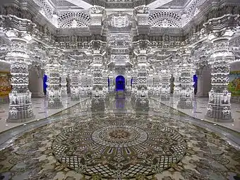 Swaminarayan Akshardham in Robbinsville, New Jersey, U.S., is the largest Hindu temple in the Western hemisphere.