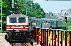 Habibganj - New Delhi Shatabdi Express arriving Habibganj with GZB WAP-5