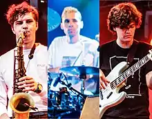 BADBADNOTGOOD performing in Germany in 2017. From left to right: Leland Whitty, Alexander Sowinski, Chester Hansen,