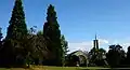 New park with Catholic Church