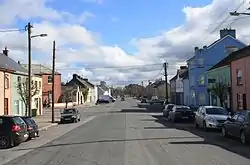 The R665 through Ballyporeen, once part of the main Dublin - Cork coach road.