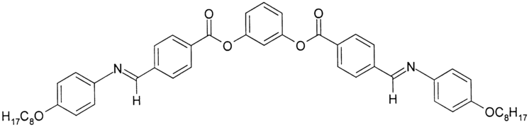 A bent-rod (calamitic) mesogen, where the antiferroelectric smectic C phase exists between 145&nbsp;°C (crystal) and 162&nbsp;°C (isotropic liquid).