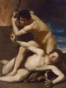 Cain killing Abel, painting by Bartolomeo Manfredi, c. 1610, Kunsthistorisches Museum, Austria