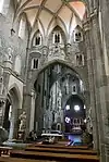 Interior of St. Procopius Basilica in Třebíč from the 1240s and 1250s