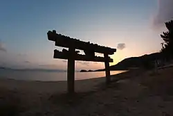 Beachside torii on the island of Naoshima.