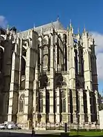 Buttresses practically conceal the choir of Beauvais Cathedral