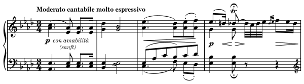 Opening bars of the first movement