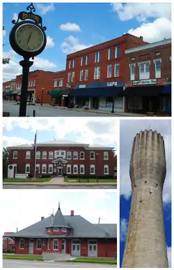 Top, left to right: Downtown Belton, Belton City Hall, Belton Depot, Belton Standpipe