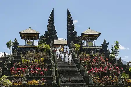 Pura Besakih, the holiest temple of Hindu religion in Bali.