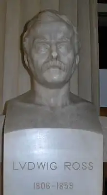 Marble bust of a man.