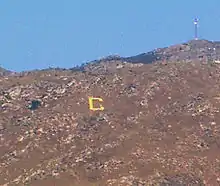 Large concrete "C" on Box Springs Mountain