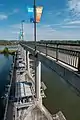Looking down from the west side of the bridge