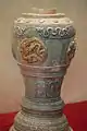Dragons on a Mạc dynasty oil lamp base