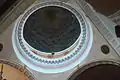 Close up of the dome with the Holy Ghost and angels, and small medallions of the Four Evangelists in the pendentives.