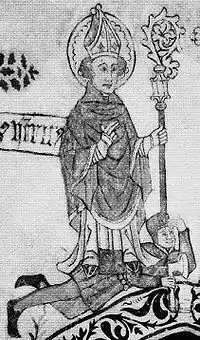 Henry walking on his murderer. Painting from the Church of Taivassalo about 1450
