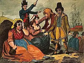 Black-eyed Sue and Sweet Poll of Plymouth, England, mourning their lovers who are soon to be transported to Botany Bay, 1792