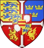 Coat of arms as King of Denmark, Sweden, Norway and the Wends and Duke of Schleswig-Holstein.