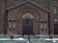 Blessed Trinity Roman Catholic Church-Entrance Detail, December 2009