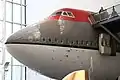 Side view of a former Northwest Airlines Boeing 747-100