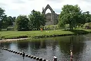 Bolton Abbey and the River Wharfe.mw-parser-output .geo-default,.mw-parser-output .geo-dms,.mw-parser-output .geo-dec{display:inline}.mw-parser-output .geo-nondefault,.mw-parser-output .geo-multi-punct{display:none}.mw-parser-output .longitude,.mw-parser-output .latitude{white-space:nowrap}53°59′0.39″N 1°53′12.53″W﻿ / ﻿53.9834417°N 1.8868139°W﻿ / 53.9834417; -1.8868139