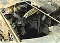 Close up of the damage sustained by Reeves from a 500-pound bomb. (1989)
