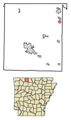 Location of South Lead Hill in Boone County, Arkansas.