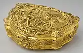 English Neoclassical box; 1741; overall: 44&nbsp;mm ×&nbsp;116&nbsp;mm ×&nbsp;92&nbsp;mm (1.7&nbsp;in ×&nbsp;4.6&nbsp;in ×&nbsp;3.6&nbsp;in); Metropolitan Museum of Art
