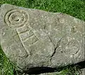 cup and ring marks created by archaeologists with a deer antler pick